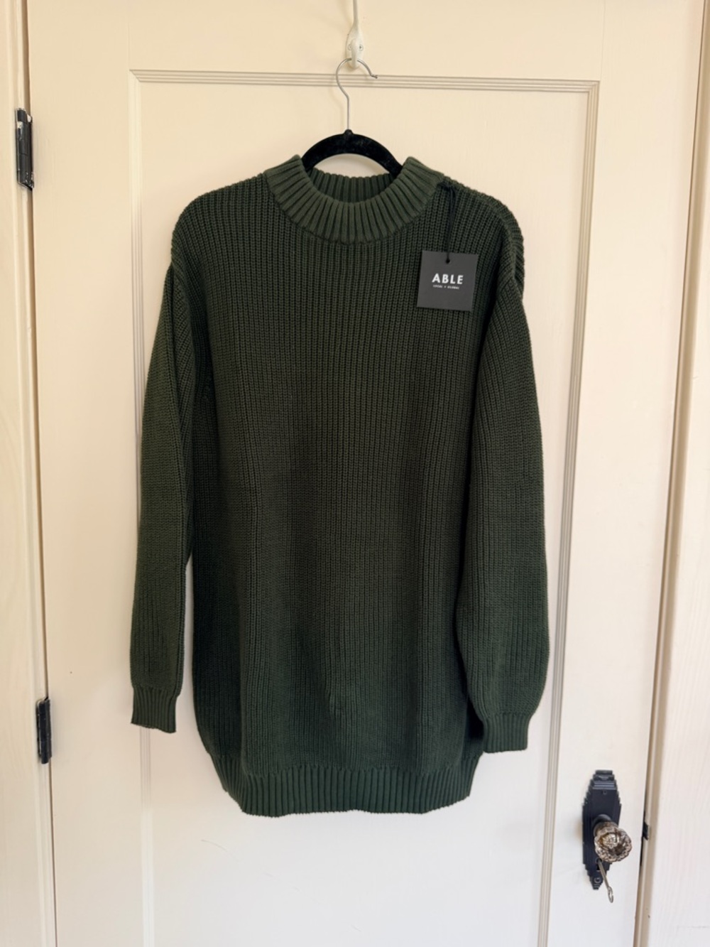 NWT ABLE The Alexandria Long Sleeve Tunic Sweater - Alpine Green - Size S